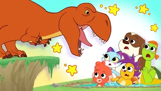 Dinosaurs for Kids | Funny Scary Dinosaur Cartoon | Swimming Tyrannosaurus Rex and more | Club Baboo