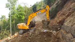 Excavator working video | Hillside road construction | JCB making new road | Excavator planet | JCB