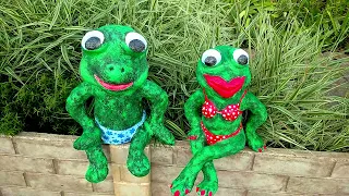 How to make a frog | Cement craft ideas | Garden ideas