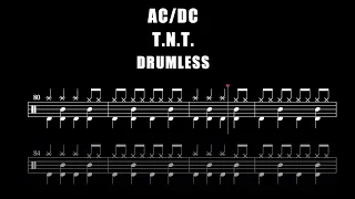 AC/DC - T.N.T. - Drumless (with scrolling Drum sheet)