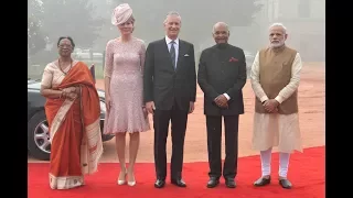 Ceremonial Welcome of the King and the Queen of the Belgians at Rashtrapati Bhavan