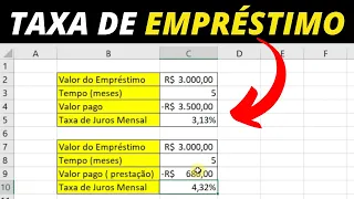 Aprenda a Calcular a Taxa de Juros de um Empréstimo no Excel