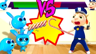 Little Cunning Rabbits vs Police Officer Jhonny | Funny Cartoon for Kids | Dolly and Friends 3D