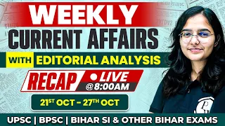 21st - 27th Oct Weekly Current Affairs | Hindu, Dainik Jagran Analysis | BPSC Exam