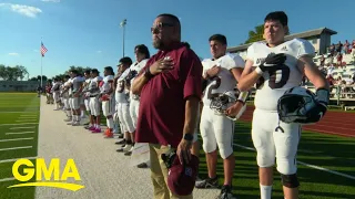 Uvalde high school football team honors shooting victims l GMA