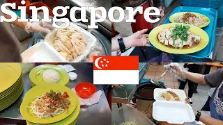 Customers have been lining up since morning to taste Hainanese Chicken! SINGAPORE HAWKER STREET FOOD