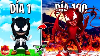 SOBREVIVÍ 100 DÍAS como VENOM SONIC LA PELICULA en GTA 5 !! (Sonic Movie mod)