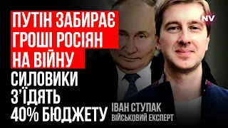 Путін забирає гроші росіян на війну. Силовики з’їдять 40% бюджету – Іван Ступак