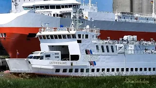 Borkum wartet! Autofähre OSTFRIESLAND Emden DCQN IMO 8324622 AG Ems RoRo Ferry LNG powered BJ 1985