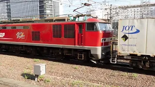 【レッドサンダー】EF510 電気機関車 (貨物列車)の京都駅通過シーン