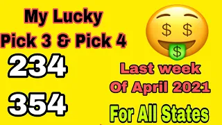 Lucky Pick 3 & Pick 4  lottery numbers for the last week of April 2021