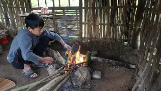 Poor boy. Find dry firewood for the upcoming winter. Make rice cakes in bamboo tubes