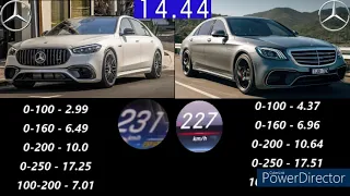 MERCEDES AMG S63 4MATIC+ 612PS VS MERCEDES AMG S63 E-PERFORMANCE 802PS ACCELERATION 0-300KM/H