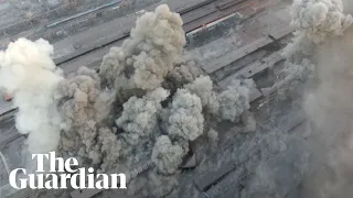 Ukraine: Drone footage purports to show explosions at Mariupol factories