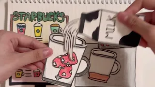 [💸paperdiy💸] Making coffee☕️Starbucks Asmr 커피 만들기 스타벅스 종이놀이