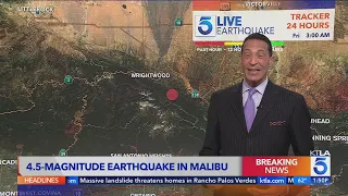 Preliminary 4.6 magnitude earthquake hits Malibu