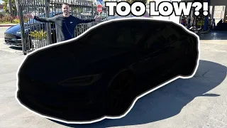 I SLAMMED MY TESLA PLAID SO LOW IT'S DANGEROUS!