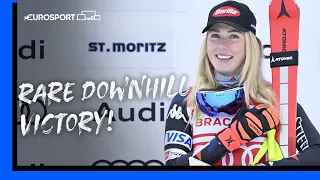 SHIFFRIN ON FIRE! 🔥 | Mikaela Shiffrin clinches rare downhill victory in St Moritz! | Eurosport