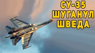 Появилось видео, как Су-35 отгоняет шведский «Грипен» от Ту-160