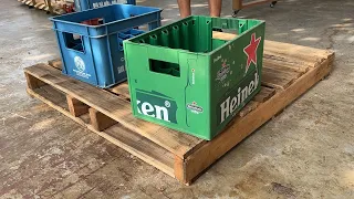 Transforming Old Pallets and Beer Crates into Stunning Furniture: A Creative Woodworking Project