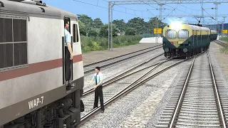 Emergency Stops ! Two Trains on the Same track due to track fault - BeamNG.Drive