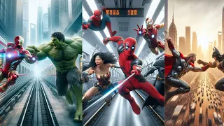 💥Superheroes Clash in Epic Battle!: Spider-Man, Thor, Batman, Venom #avengers #marvel