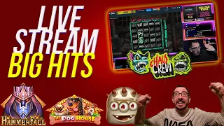 Online SLOTS - Live Stream BIG HITS Compilation (Hammer Fall, Dog House, Reactoonz, Chaos Crew)
