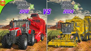 Before vs After New Update | Harvesting Sugarbeet with Old vs New Harvesters in Fs18