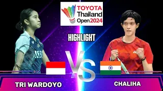 Tri Wardoyo (INA) vs Chaliha (IND)  | THAILAND OPEN 2024 HIGHLIGHT #badminton