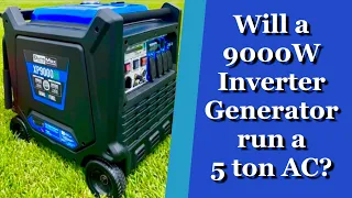 Duromax XP9000ih 9000 Watts Inverter Generator Running a 5-TON AC