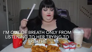 hungry fat chick struggling to breathe