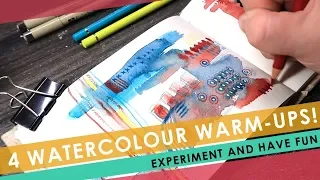 4 Watercolour Warmup Ideas! | Experiment with watercolour | Sketchbook ideas | Watercolour Exercises