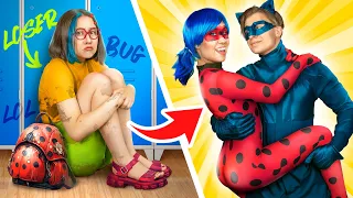 De Nerd a Ladybug / Transformação de Beleza Extrema / Como se Tornar uma Super-Heroina