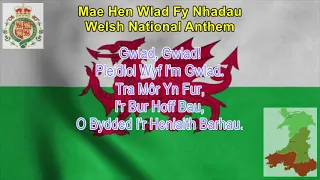 MAE HEN WLAD FY NHADAU - Welsh National Anthem  (LYRICS) (Karoake Sing-A-Long) #Anthems