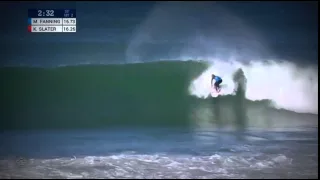 Mick Fanning's last wave before being attacked by a shark at J-Bay