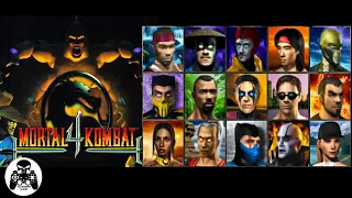 Mortal Kombat 4 Sony Playstation 1 прохождение за Скорпиона (All Finishing, Endings) 60fps