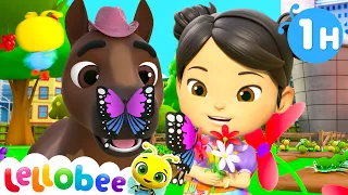 Cool Caterpillar & The Beautiful Butterfly Song | 🌻Lellobee City Farm - Kids Playhouse Song Mix