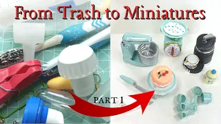 Everyday Trash to MINIATURES PART 1 ~ Rubbish To Miniatures~  #recyclecrafts #miniatureitems