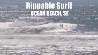 OCEAN BEACH SAN FRANCISCO RIPPABLE WAVES SURFING from Thursday, February 6, 2020 | RAW footage!!