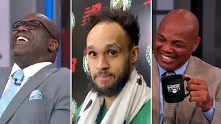 Charles Barkley and Shaq TROLL Derrick White's HAIRLINE! "D&MN is that Stephen A!" #charlesbarkley