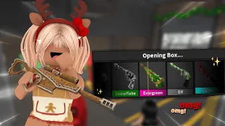 UNBOXING THE NEW MM2 CHRISTMAS GODLY (FUNNY GAMEPLAY)