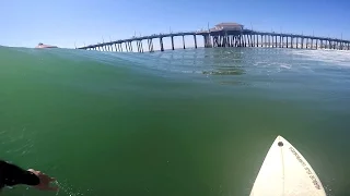 Surfing HB Pier POV | April 4th | 2016 (Raw Cut)