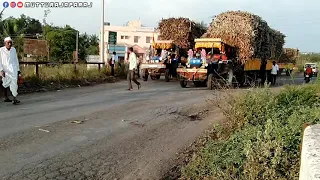 😲Heavy loading sugarcane trolley stuck in hill/Arjun Mahindra 605 #35 ton