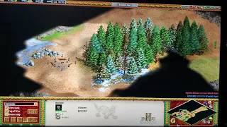 Age Of Empires 2 KINGHD Building The Great Wall Of China Vs Hard AI Computer Feudal Age Rush AOE2