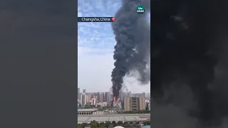 A major fire broke out at a 42-floor skyscraper in China on Friday