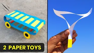 2 Amazing paper toy , how to make working car from paper , how to make flying helicopter