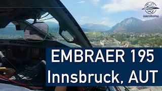 Flightdeck View: Innsbruck, Austria Full Approach | Embraer 195