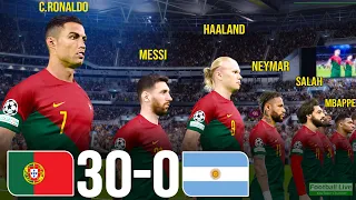 Portugal 30-0 Argentina | Ronaldo Messi Haaland Neymar Salah Mbappe Al Stars played for POR | PES