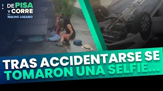 Mujeres vuelcan en Cuernavaca y se toman una selfie tras el accidente
