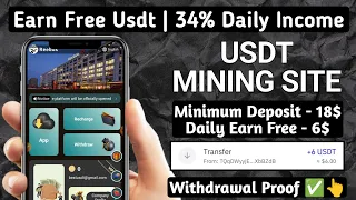 New Usdt Earning Site  Usd Mining Site 2024 Best Investment  Usdt Earning Website 729